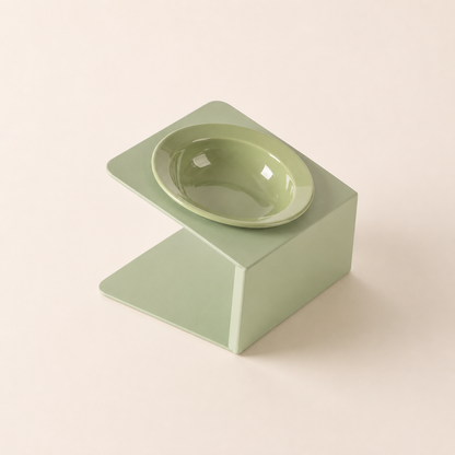 REVE Raised Ceramic Cat Bowl Set